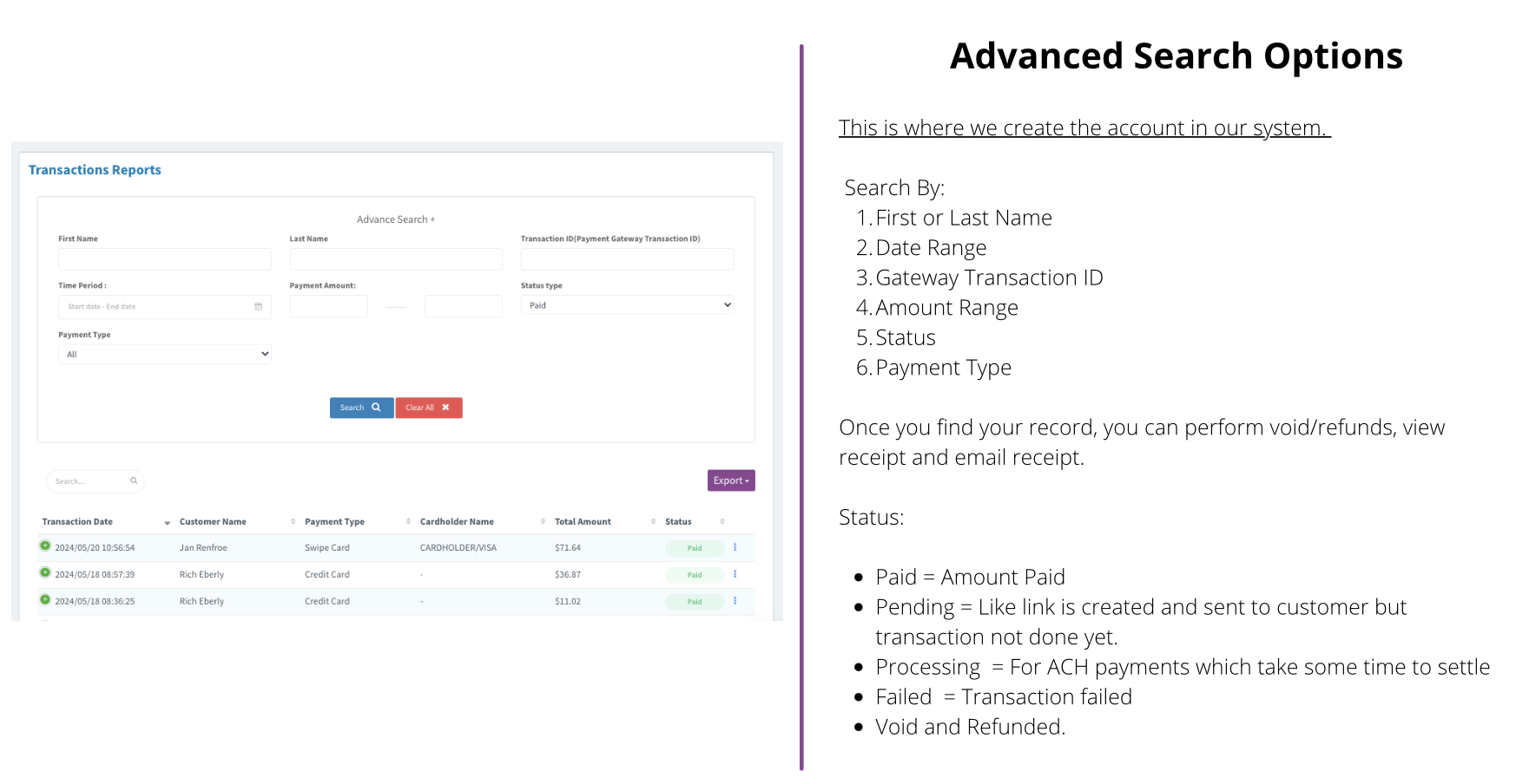 Transaction Report